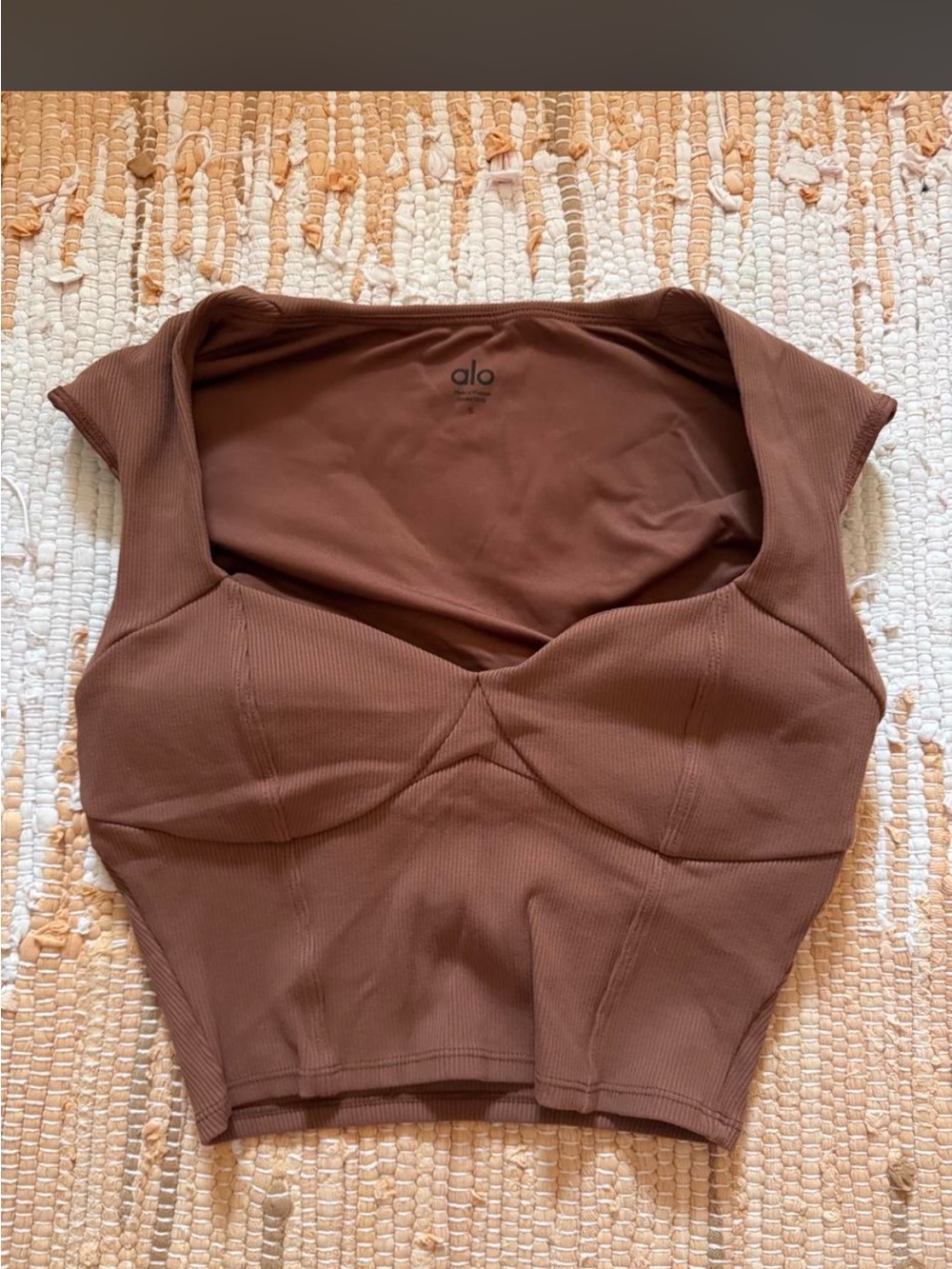 ALO Yoga Chocolate Ribbed Crop Top